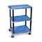 Luxor Tuffy Utility Cart - Three Shelves - Blue with Black Legs WT34BUS-B - alternate 3